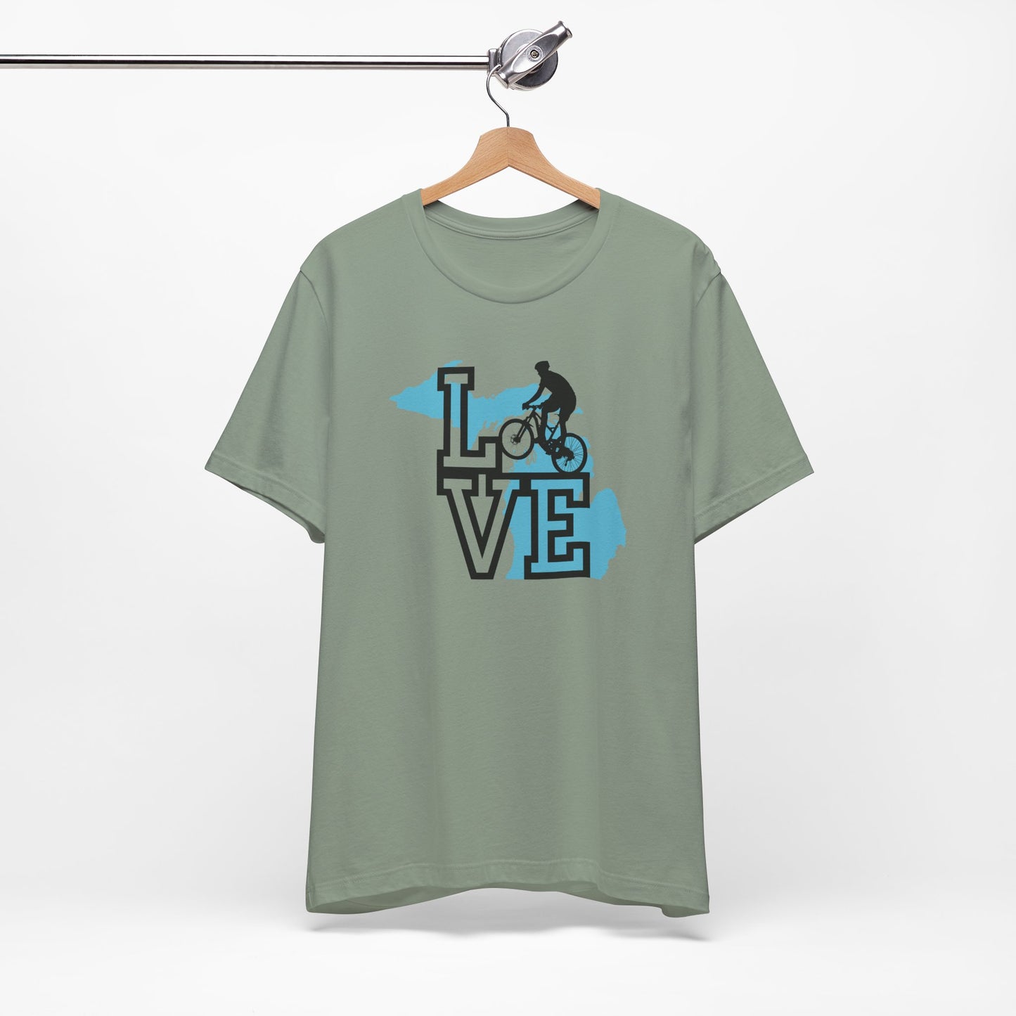 Love Mountain Biking Michigan MTB tshirt