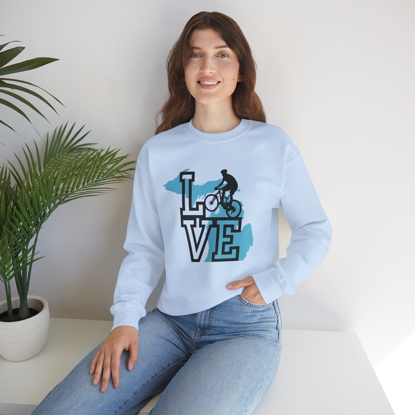 Love Michigan Mountain Biking Unisex Sweatshirt