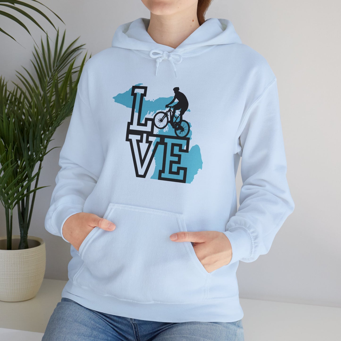 Love Michigan Mountain Biking Unisex Hoodie