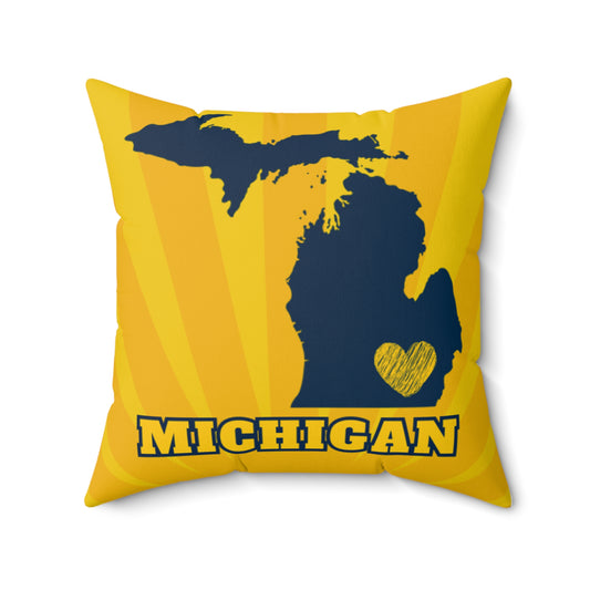 Michigan Polyester Square Accent Pillow