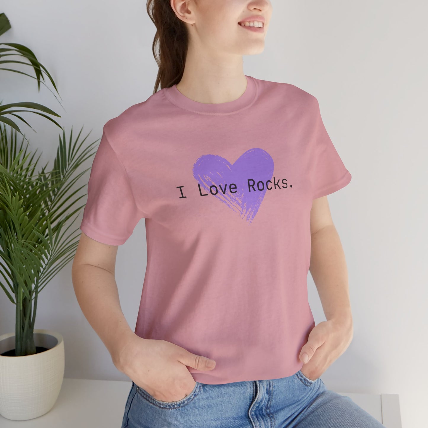 I Love Rocks Purple Heart Rock Tshirt