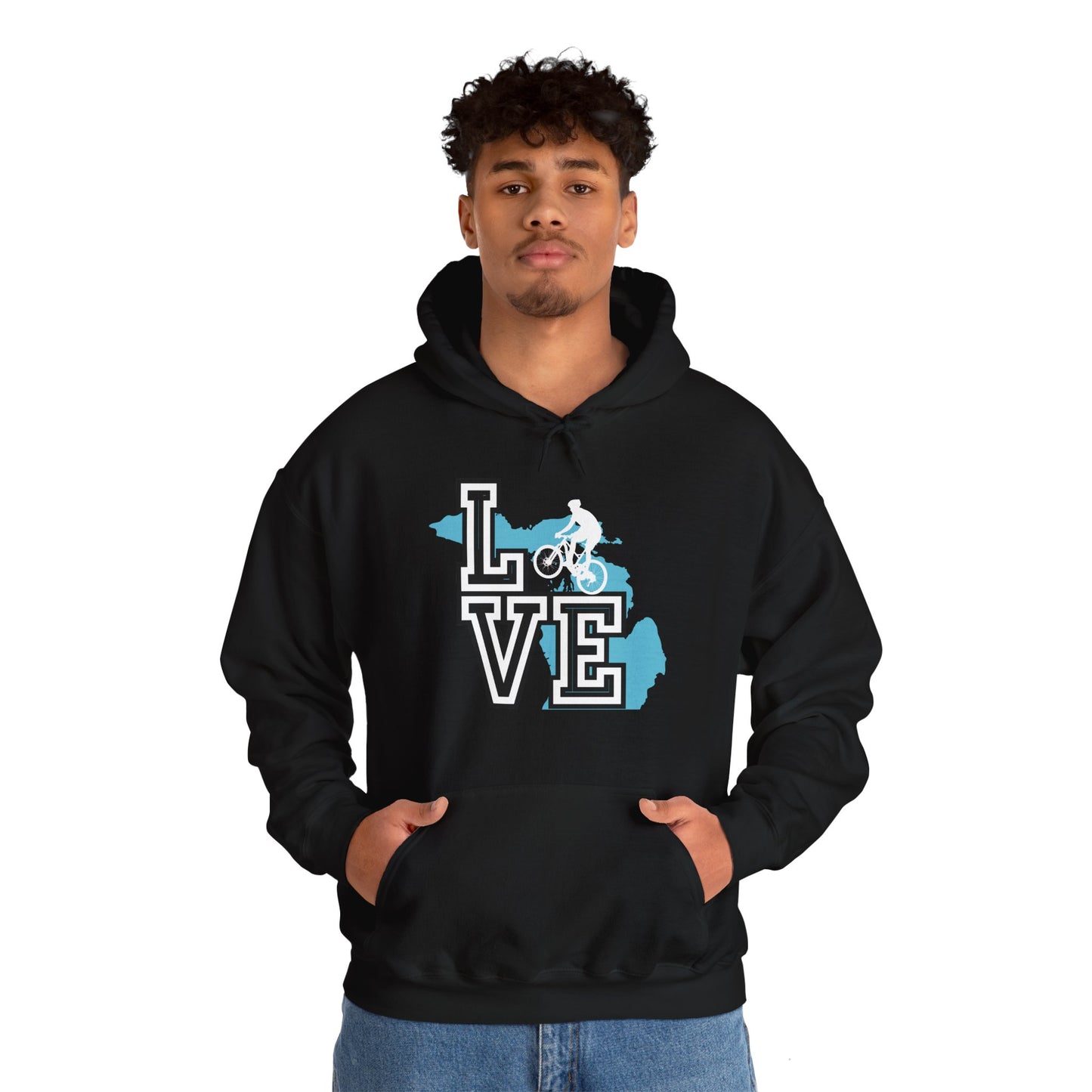 Love Michigan Mountain Biking Unisex Hoodie