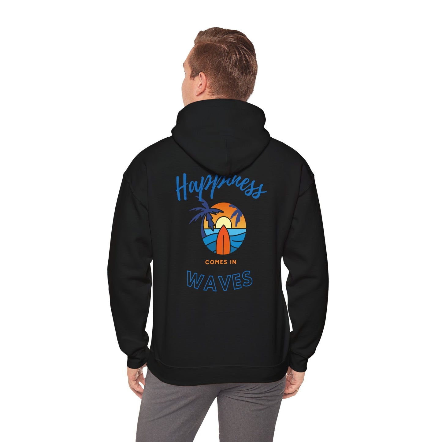 Happiness Comes in Waves Unisex Heavy Blend Hoodie