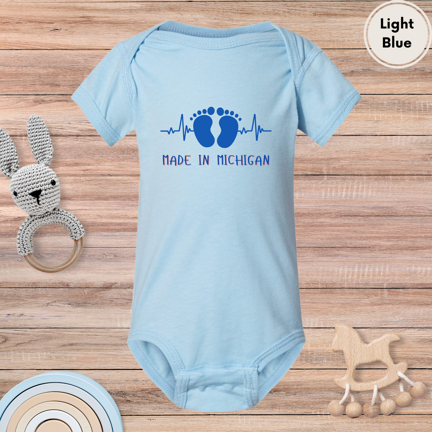 Made in Michigan Heartbeat Infant Jersey Bodysuit