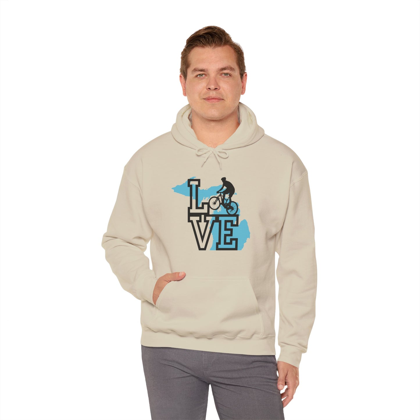 Love Michigan Mountain Biking Unisex Hoodie