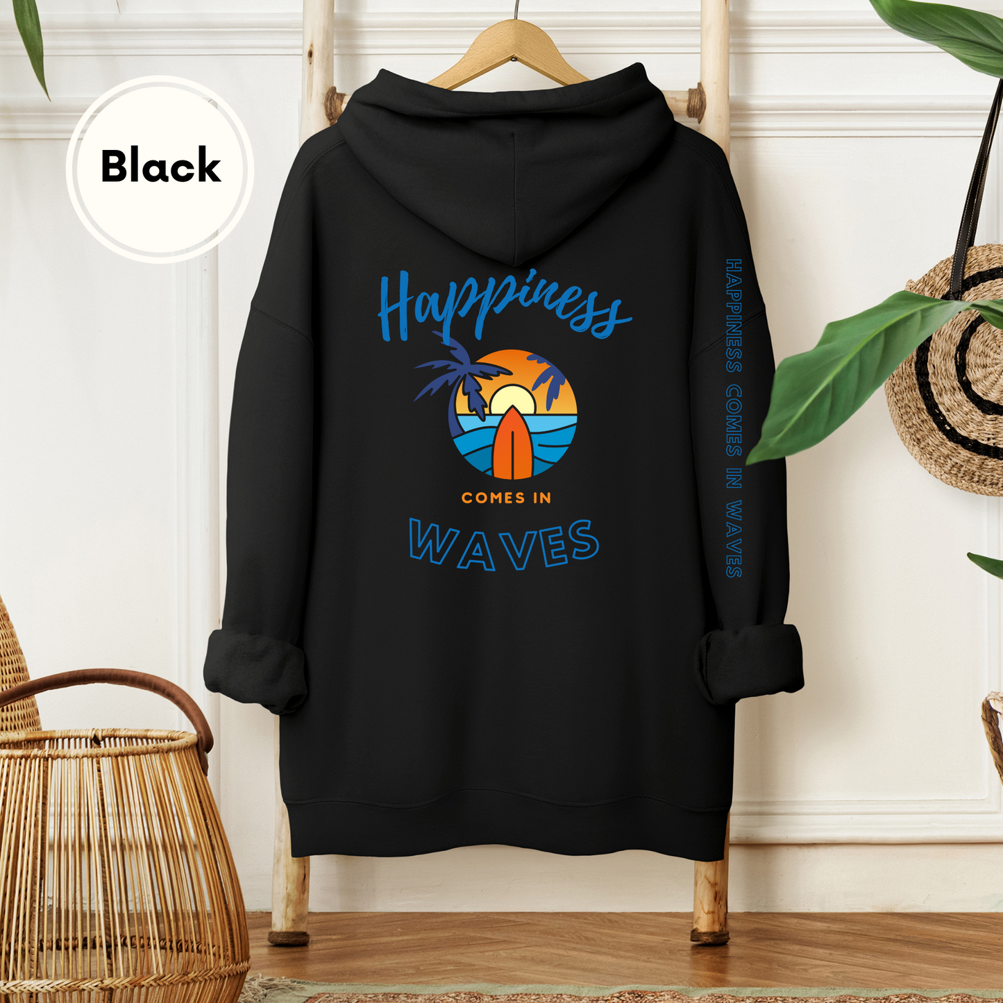 Happiness Comes in Waves Unisex Heavy Blend Hoodie