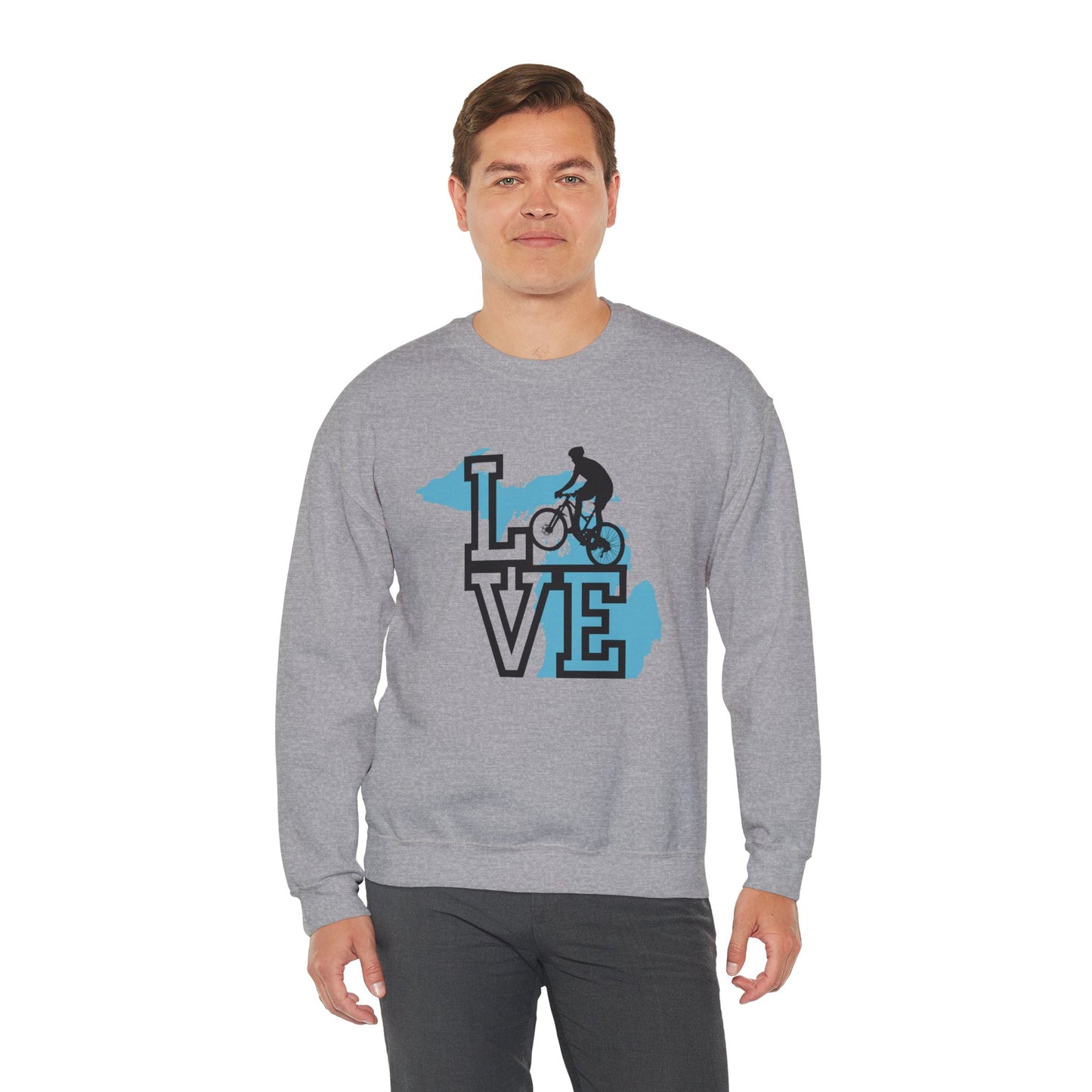 Love Michigan Mountain Biking Unisex Sweatshirt