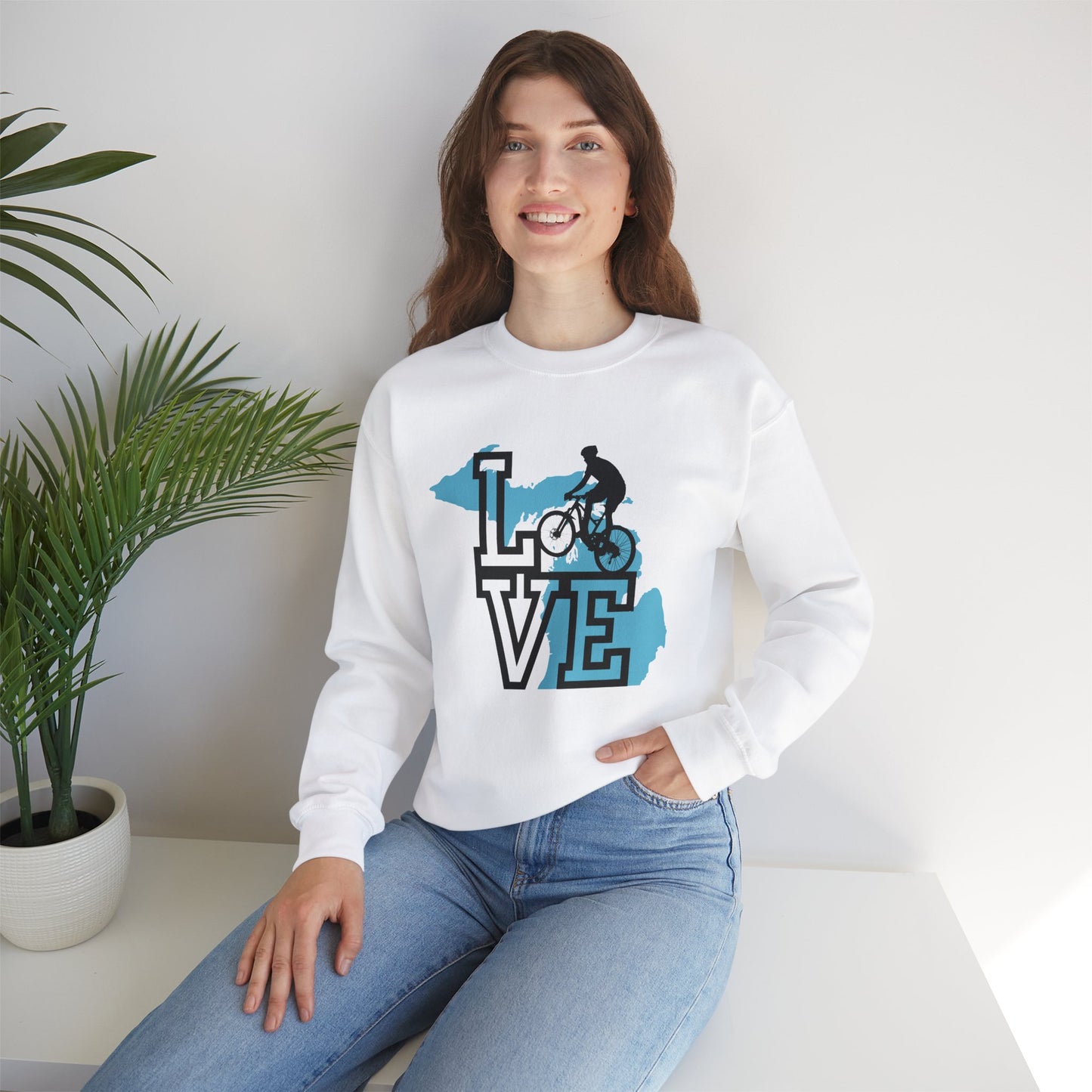 Love Michigan Mountain Biking Unisex Sweatshirt