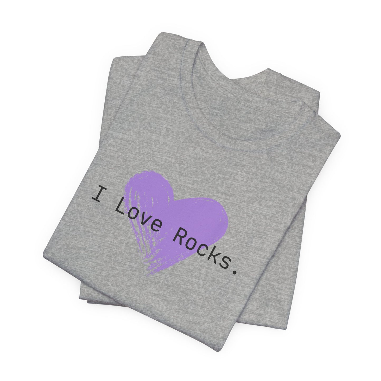 I Love Rocks Purple Heart Rock Tshirt