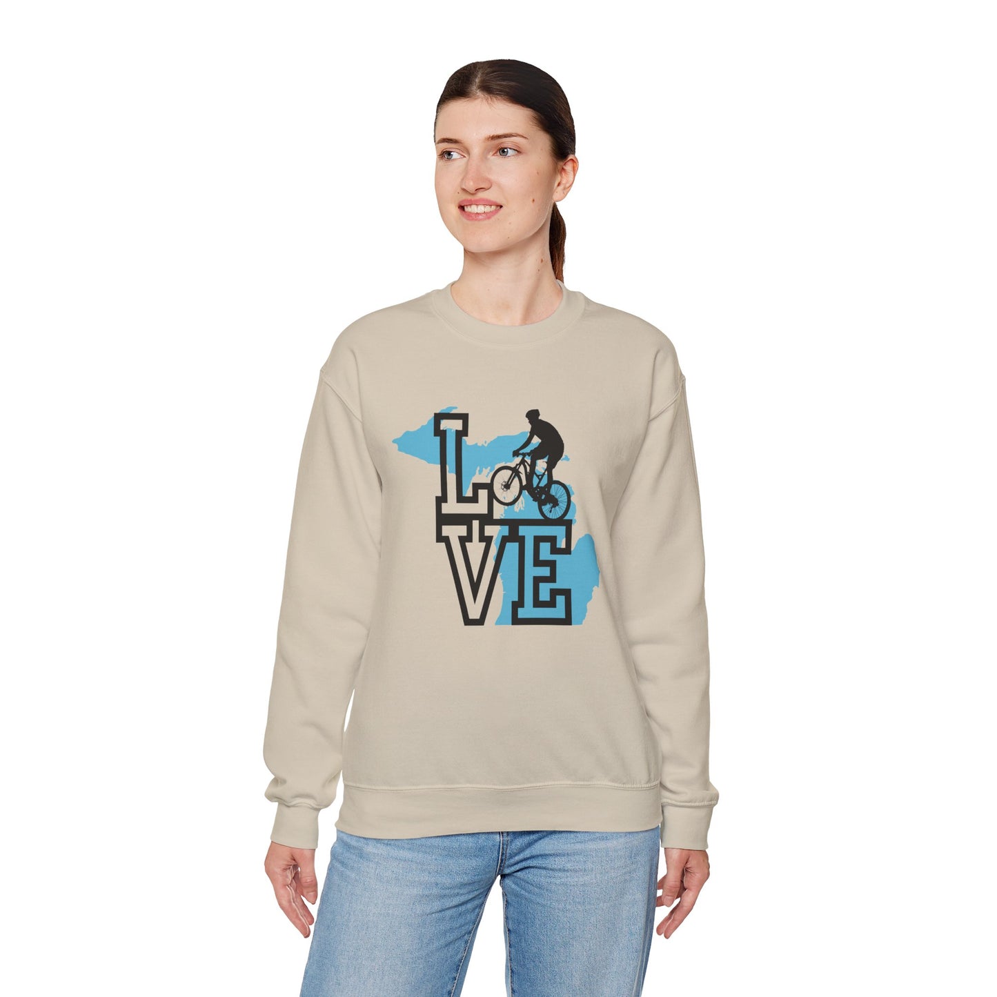 Love Michigan Mountain Biking Unisex Sweatshirt