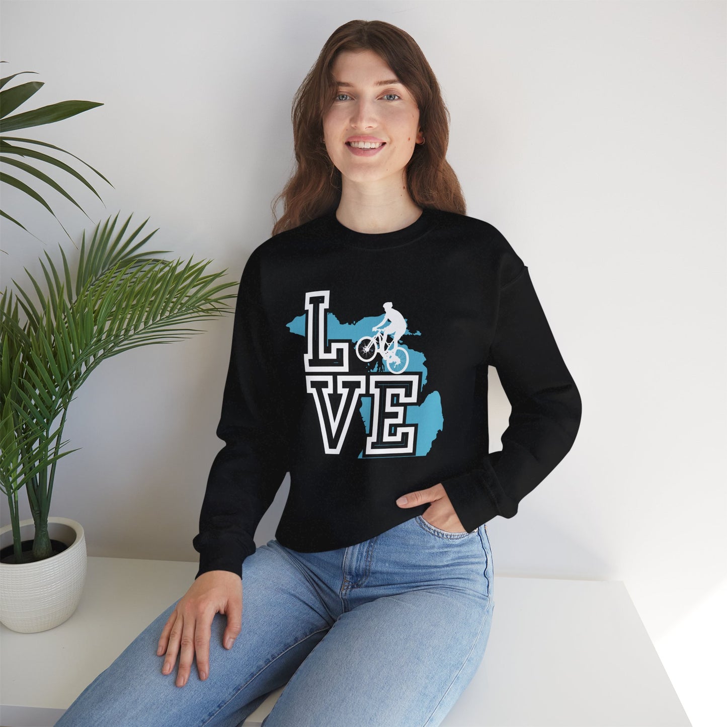 Love Michigan Mountain Biking Unisex Sweatshirt