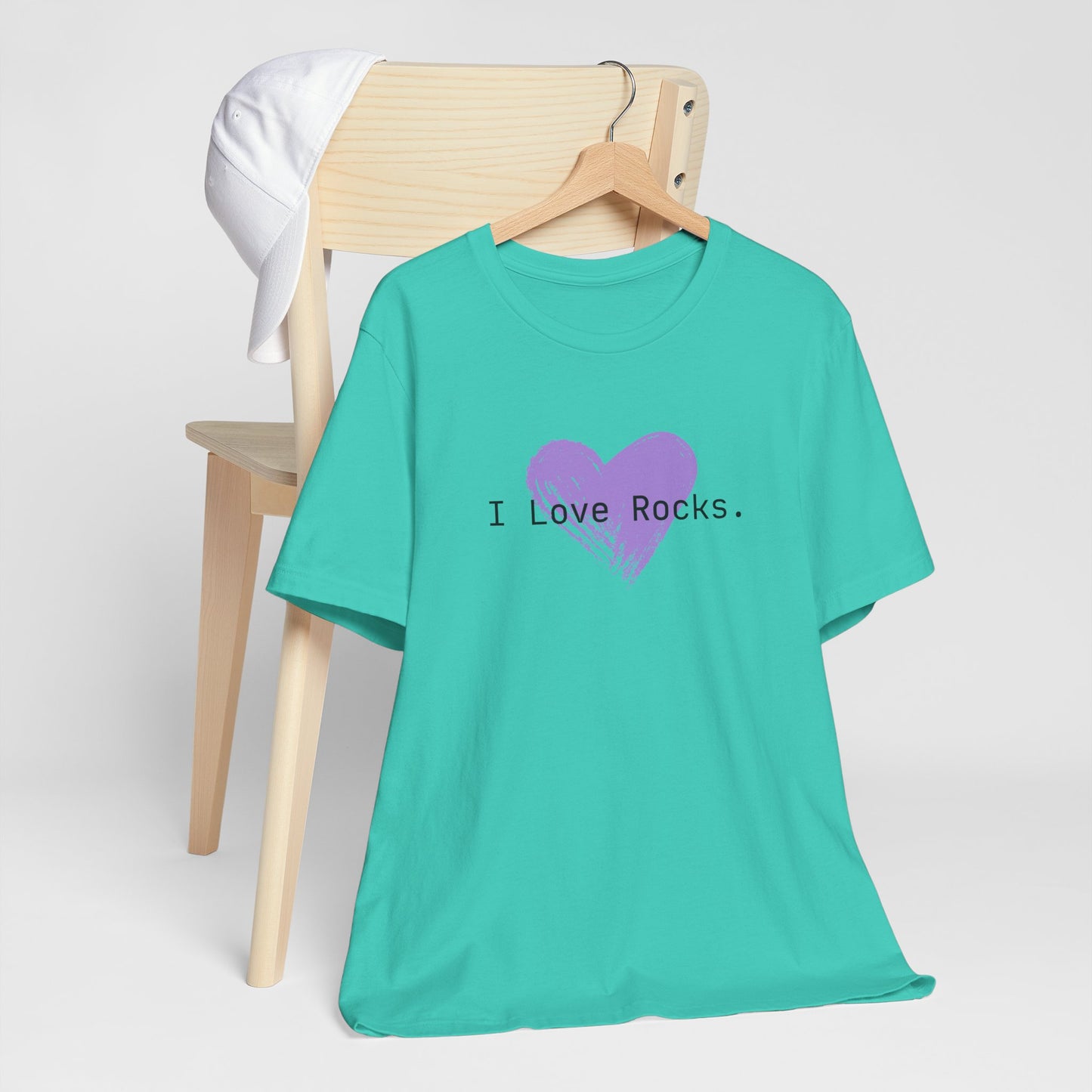 I Love Rocks Purple Heart Rock Tshirt