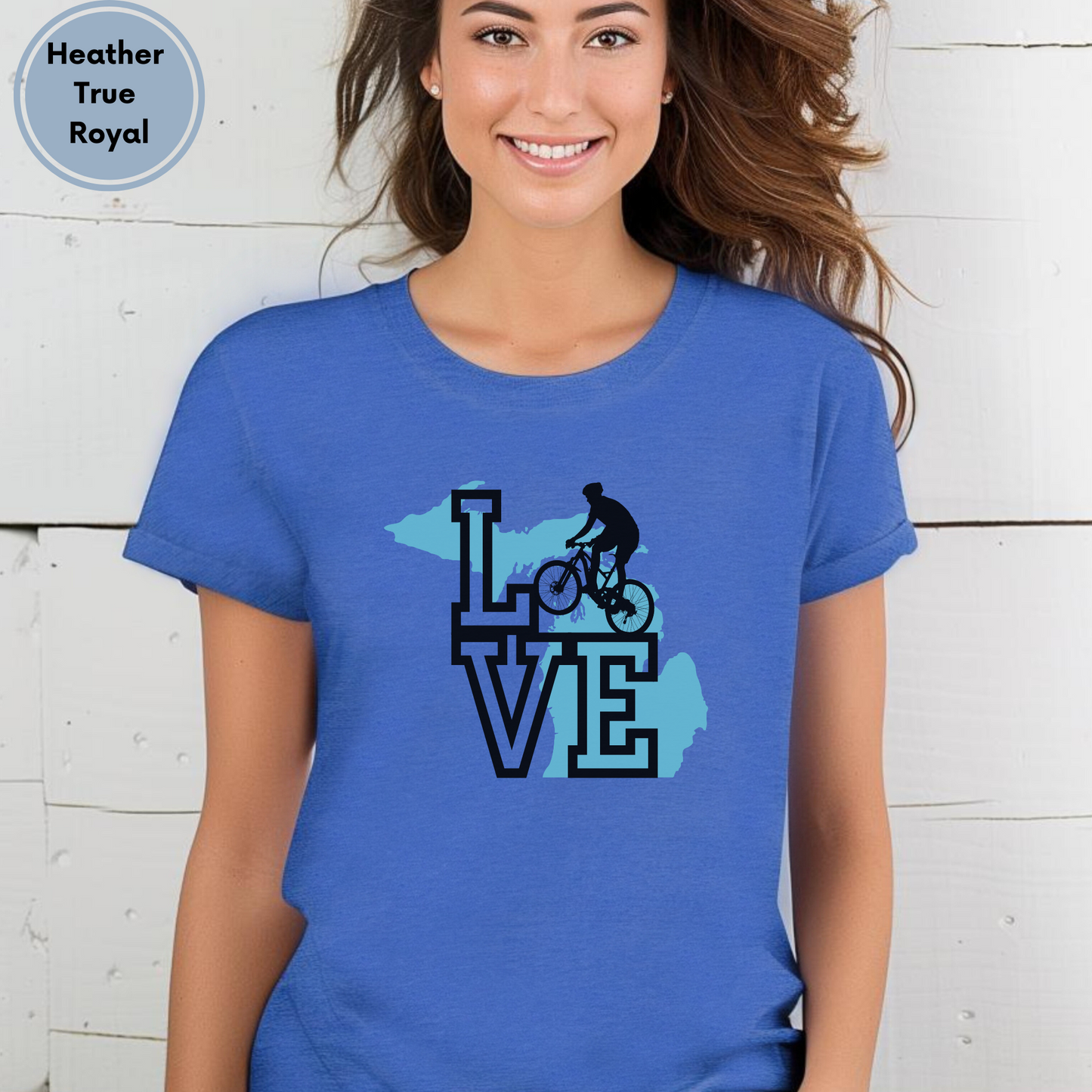 Love Mountain Biking Michigan MTB tshirt