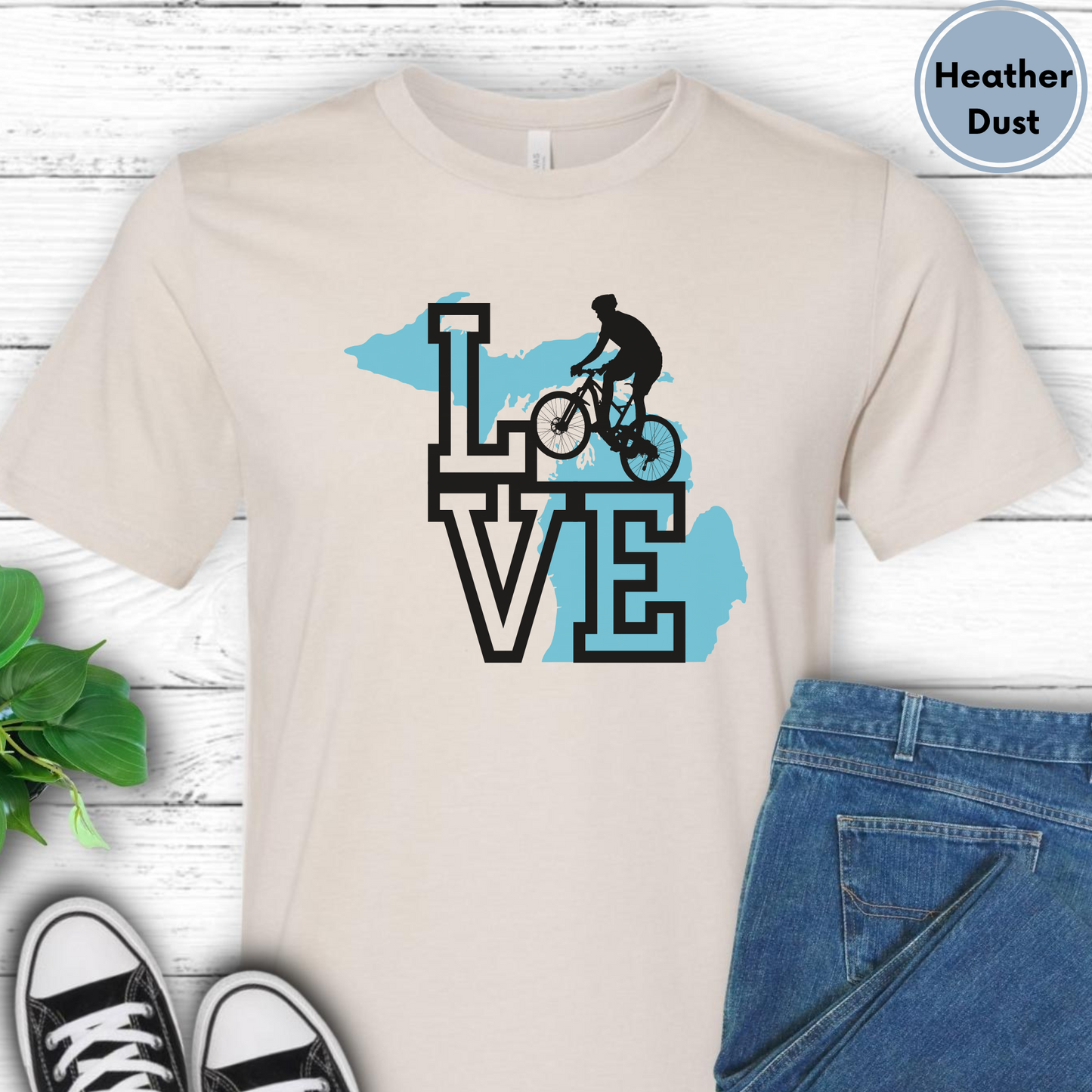 Love Mountain Biking Michigan MTB tshirt