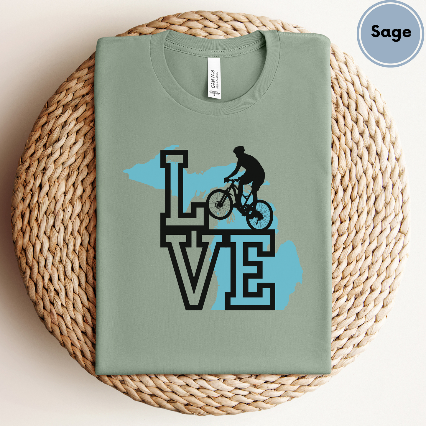 Love Mountain Biking Michigan MTB tshirt