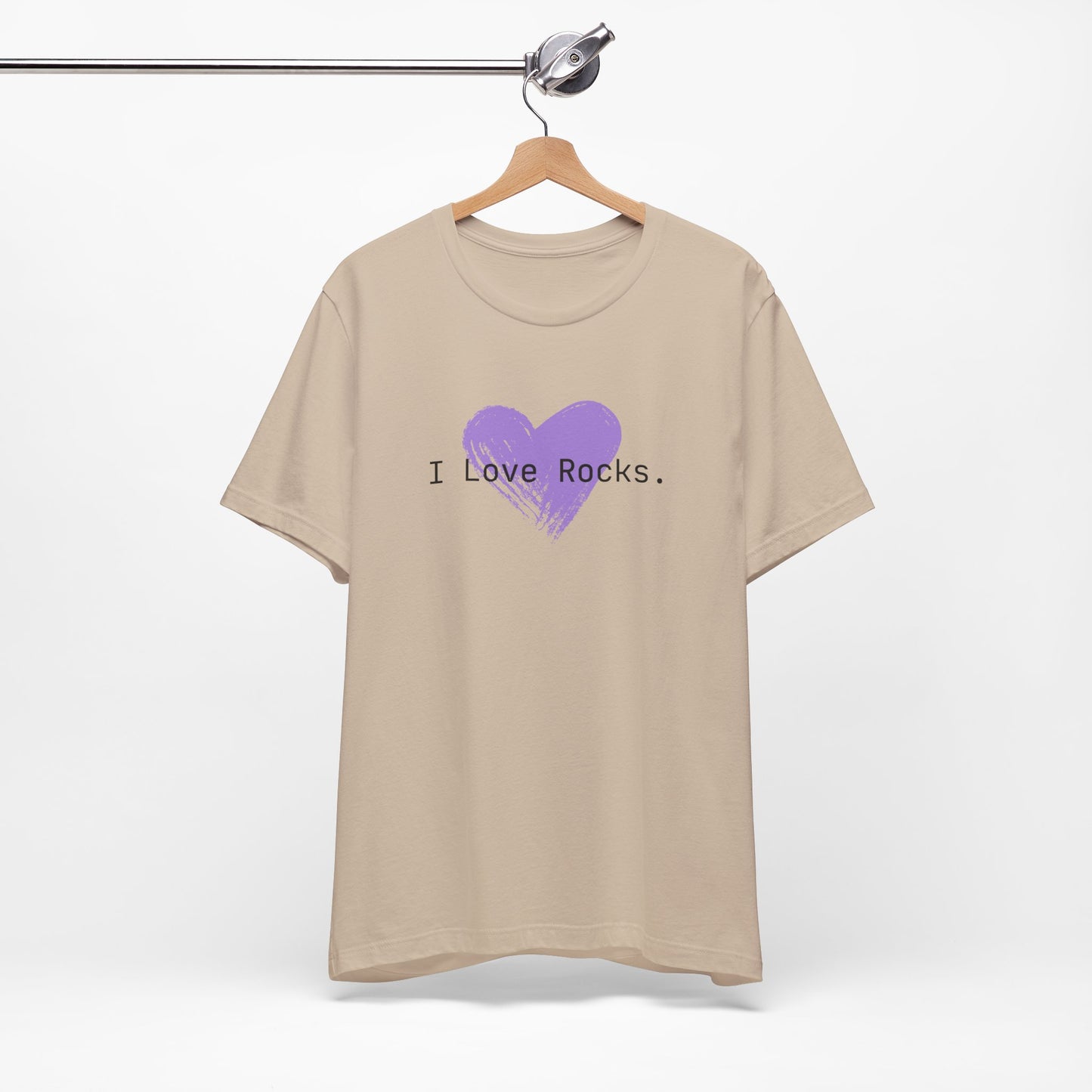 I Love Rocks Purple Heart Rock Tshirt