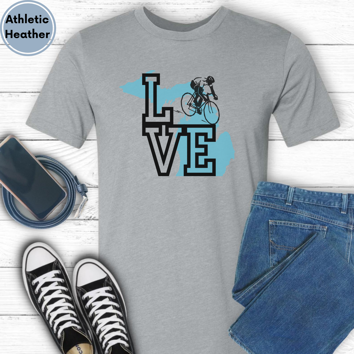 Love Road Cycling Biking Michigan shirt