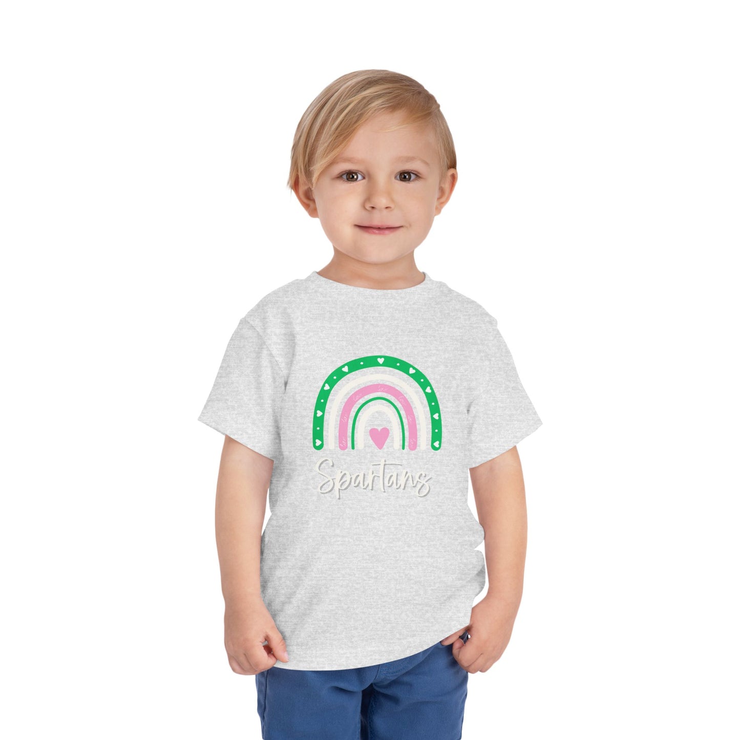 Toddler I Love Michigan State University Rainbow Short Sleeve Tee