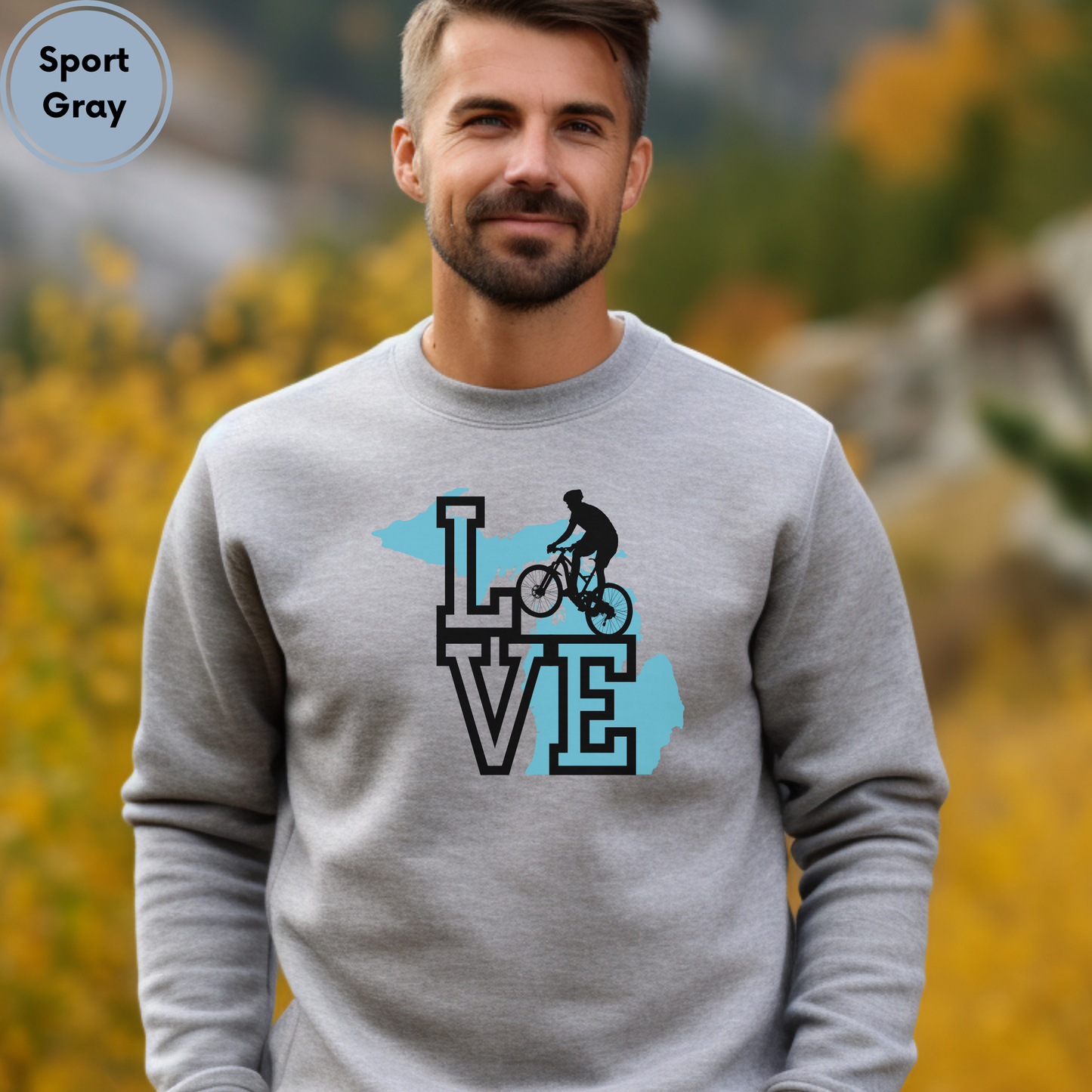 Love Michigan Mountain Biking Unisex Sweatshirt