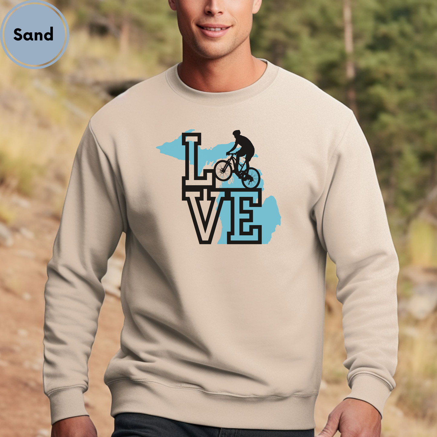 Love Michigan Mountain Biking Unisex Sweatshirt