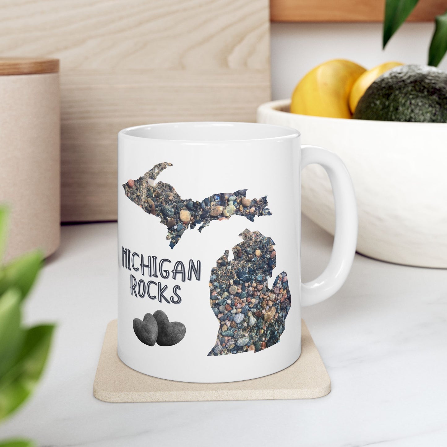 Michigan Rocks Ceramic Mug, (11oz, 15oz)