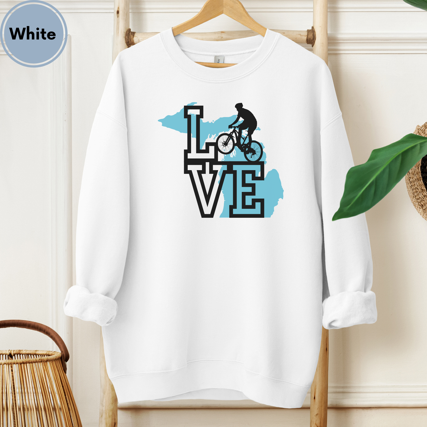 Love Michigan Mountain Biking Unisex Sweatshirt