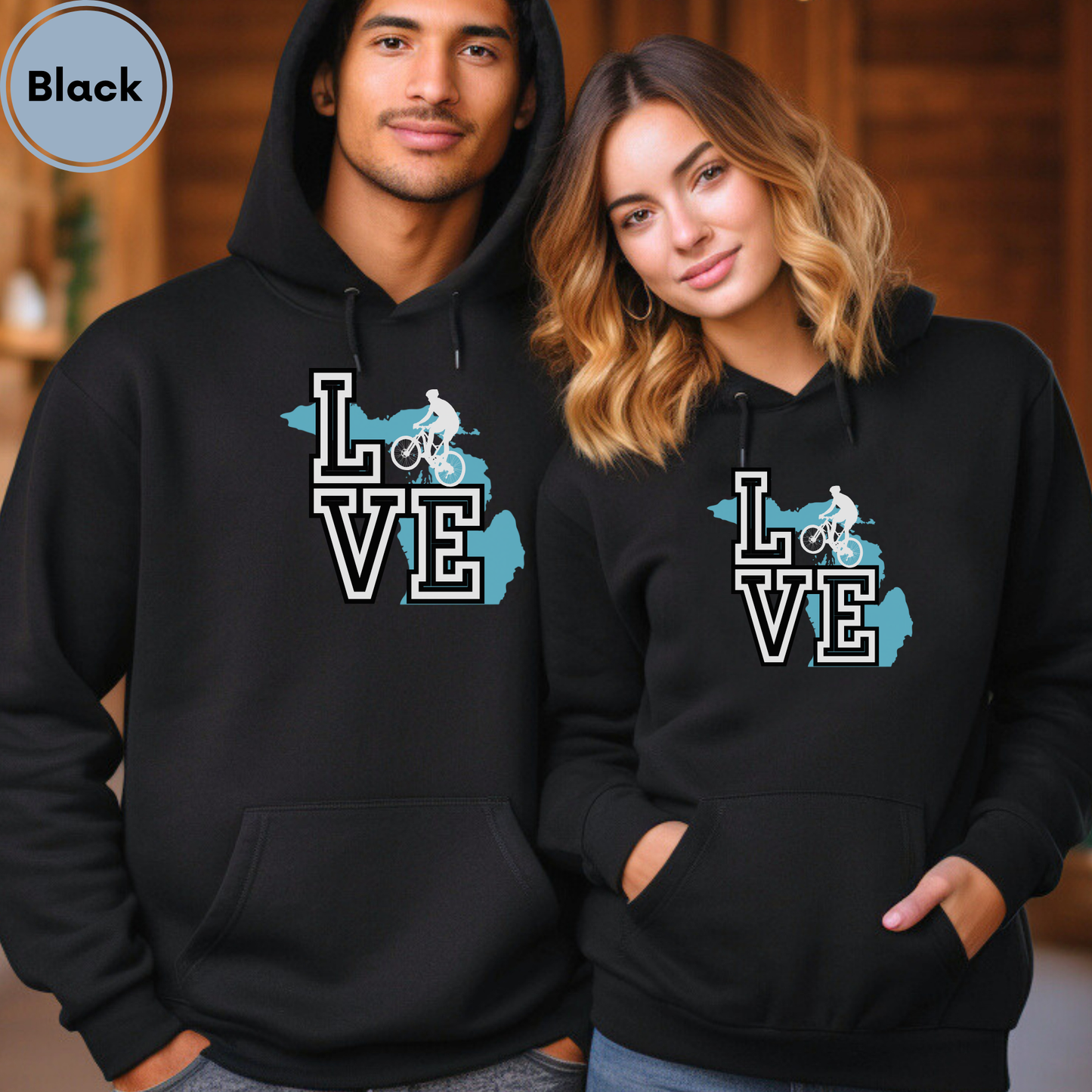 Love Michigan Mountain Biking Unisex Hoodie