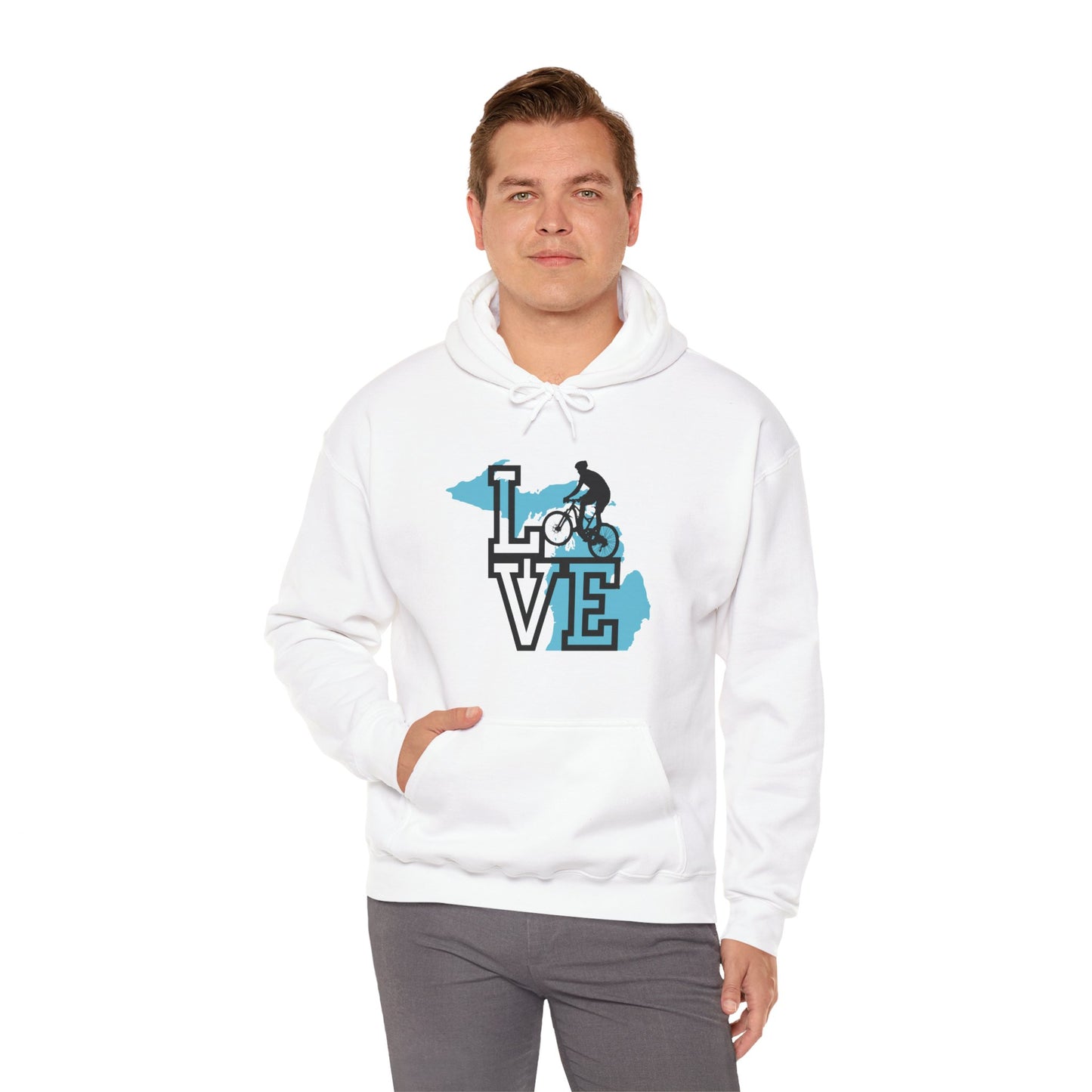 Love Michigan Mountain Biking Unisex Hoodie