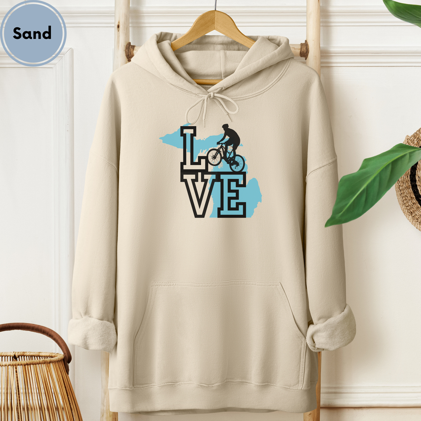 Love Michigan Mountain Biking Unisex Hoodie