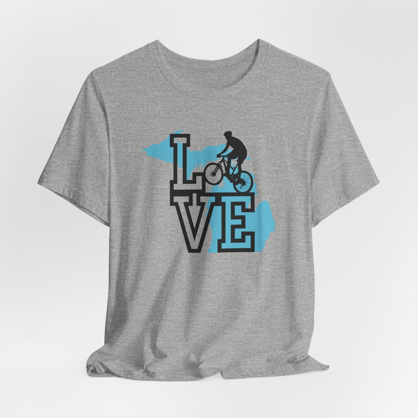 Love Mountain Biking Michigan MTB tshirt