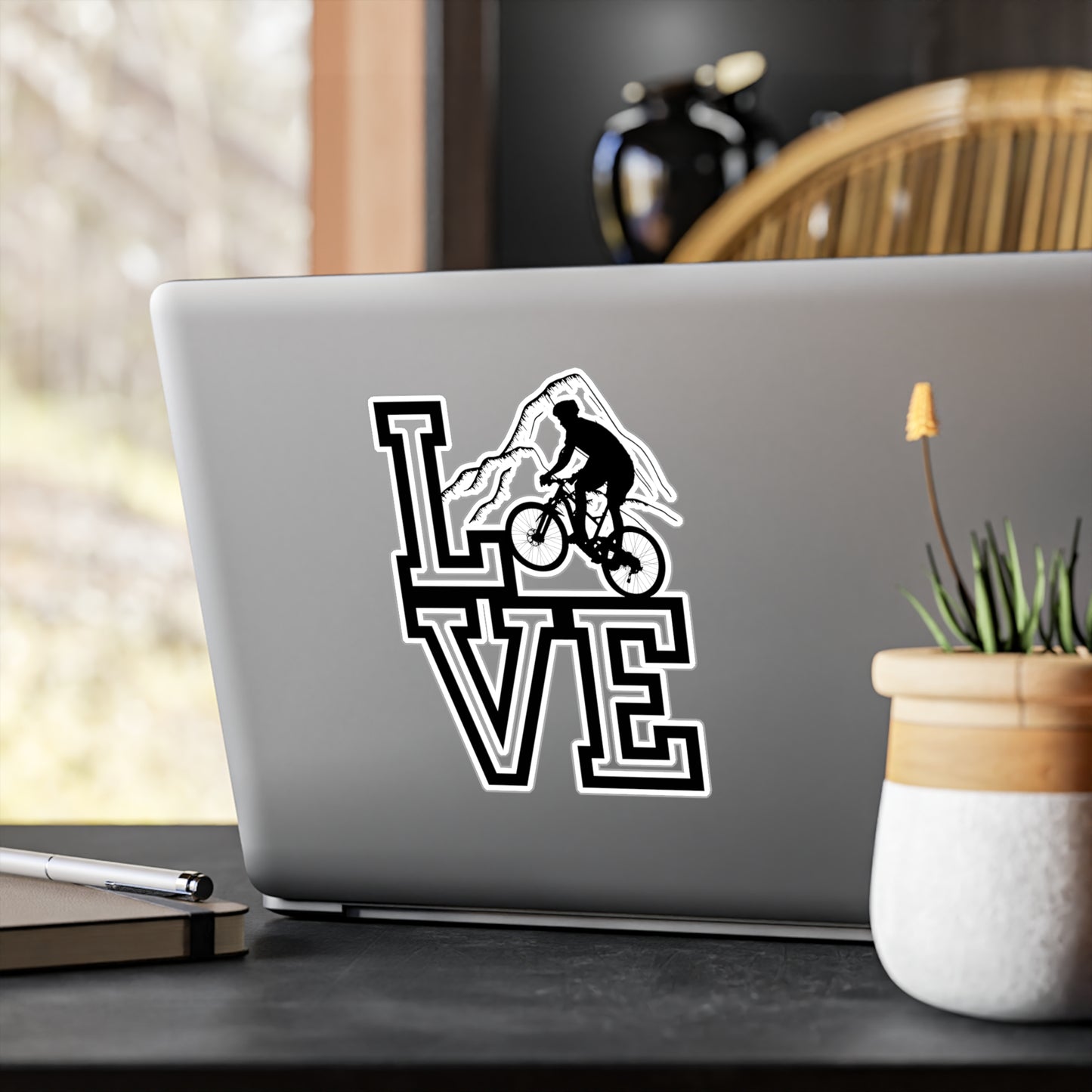 Mountain Biking Decal Multiple Sizes for Indoor and Outdoor Use