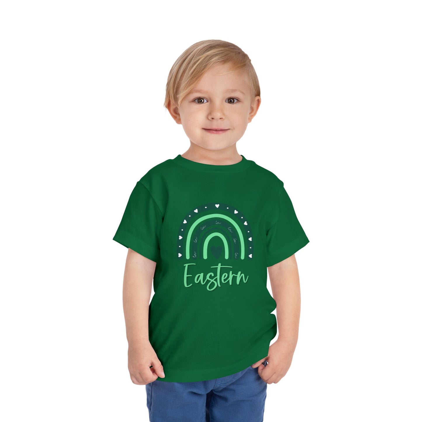 Toddler I Love Eastern Michigan Rainbow Short Sleeve Tee