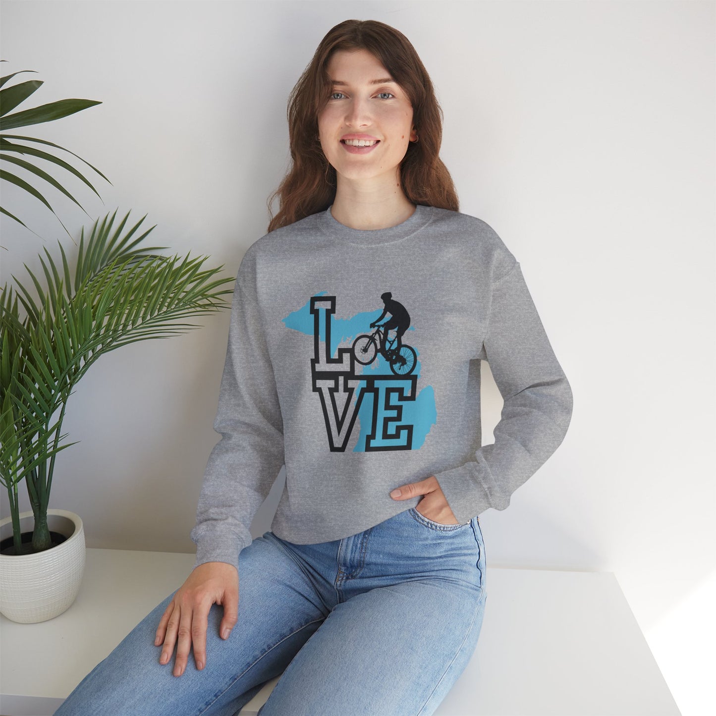 Love Michigan Mountain Biking Unisex Sweatshirt