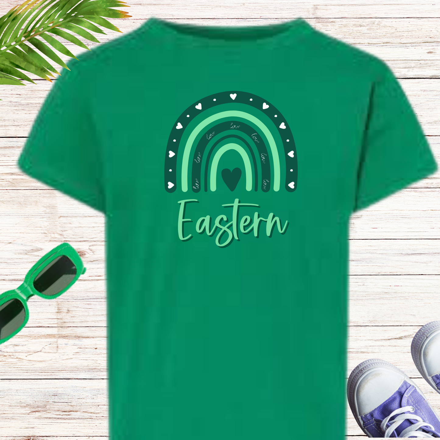 Toddler I Love Eastern Michigan Rainbow Short Sleeve Tee