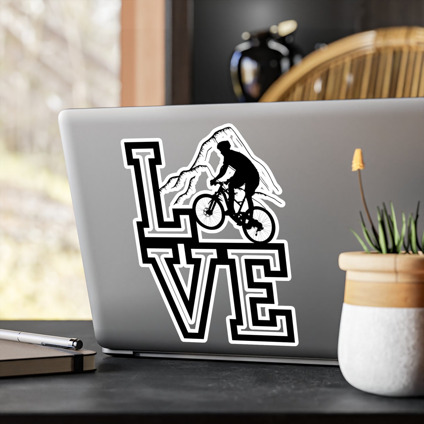 Mountain Biking Decal Multiple Sizes for Indoor and Outdoor Use