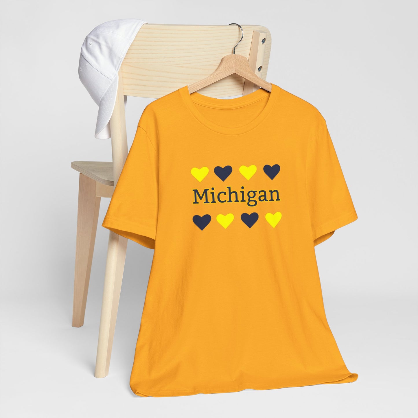 Michigan Hearts Short Sleeve Tee