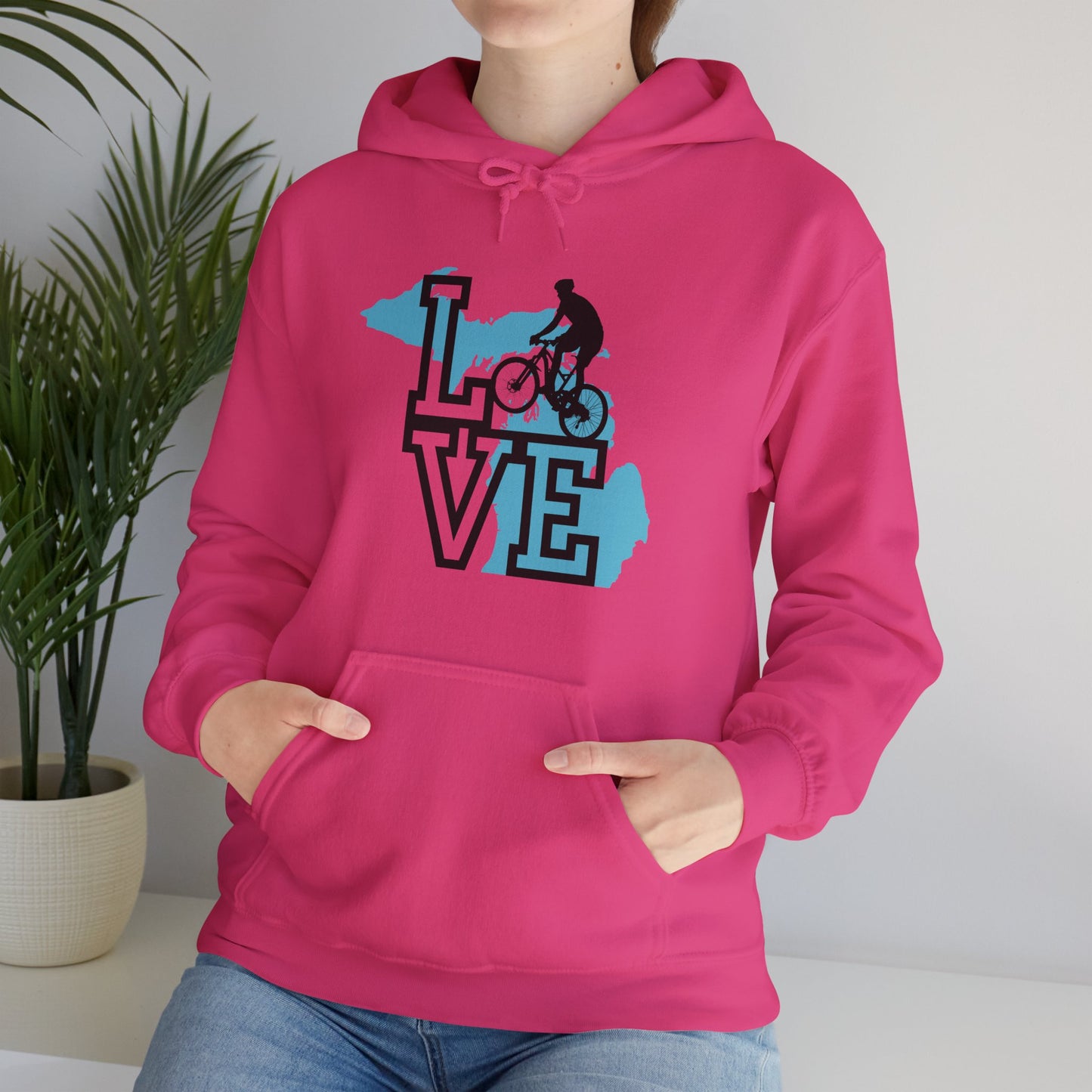 Love Michigan Mountain Biking Unisex Hoodie