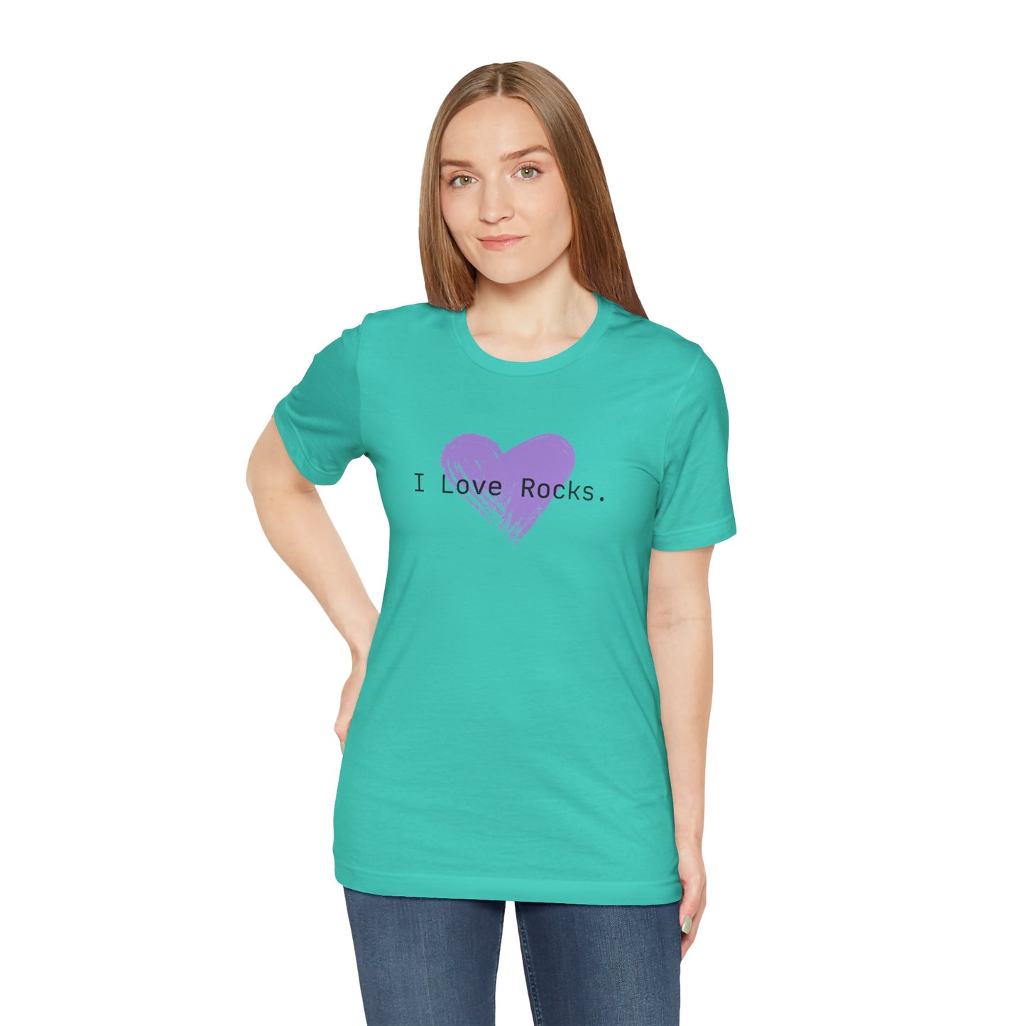 I Love Rocks Purple Heart Rock Tshirt