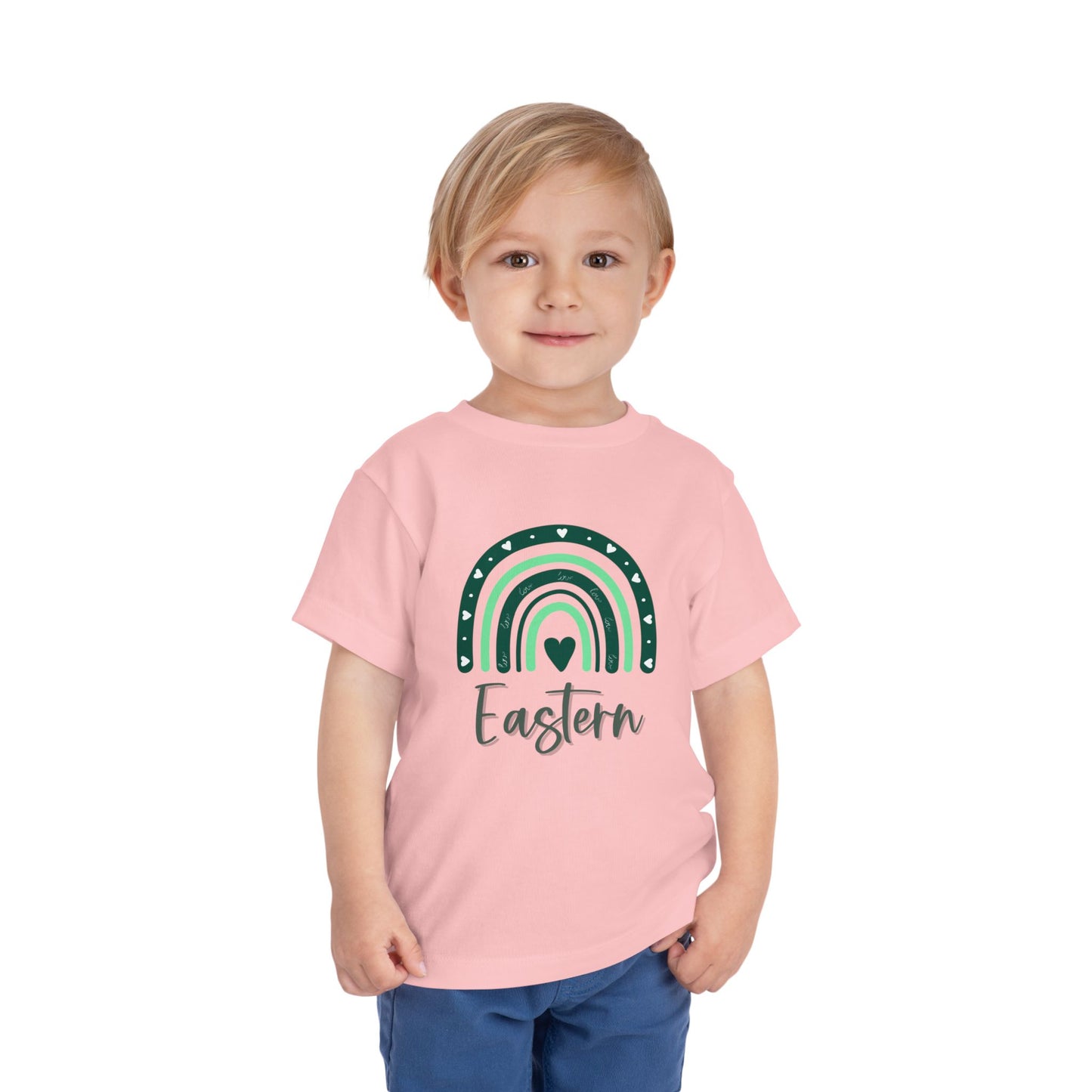 Toddler I Love Eastern Michigan Rainbow Short Sleeve Tee