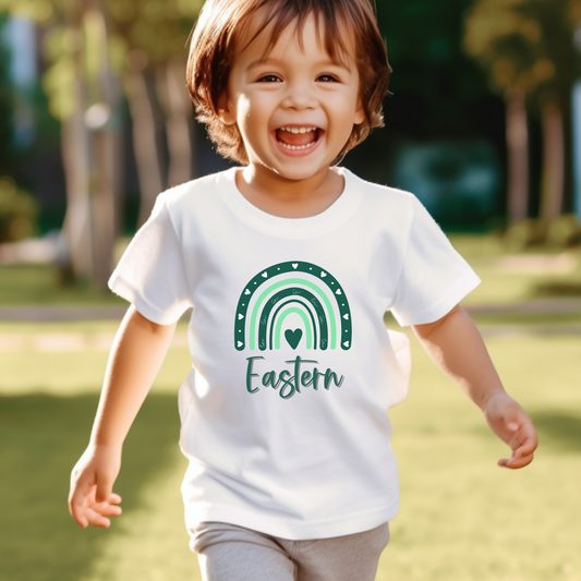 Toddler I Love Eastern Michigan Rainbow Short Sleeve Tee