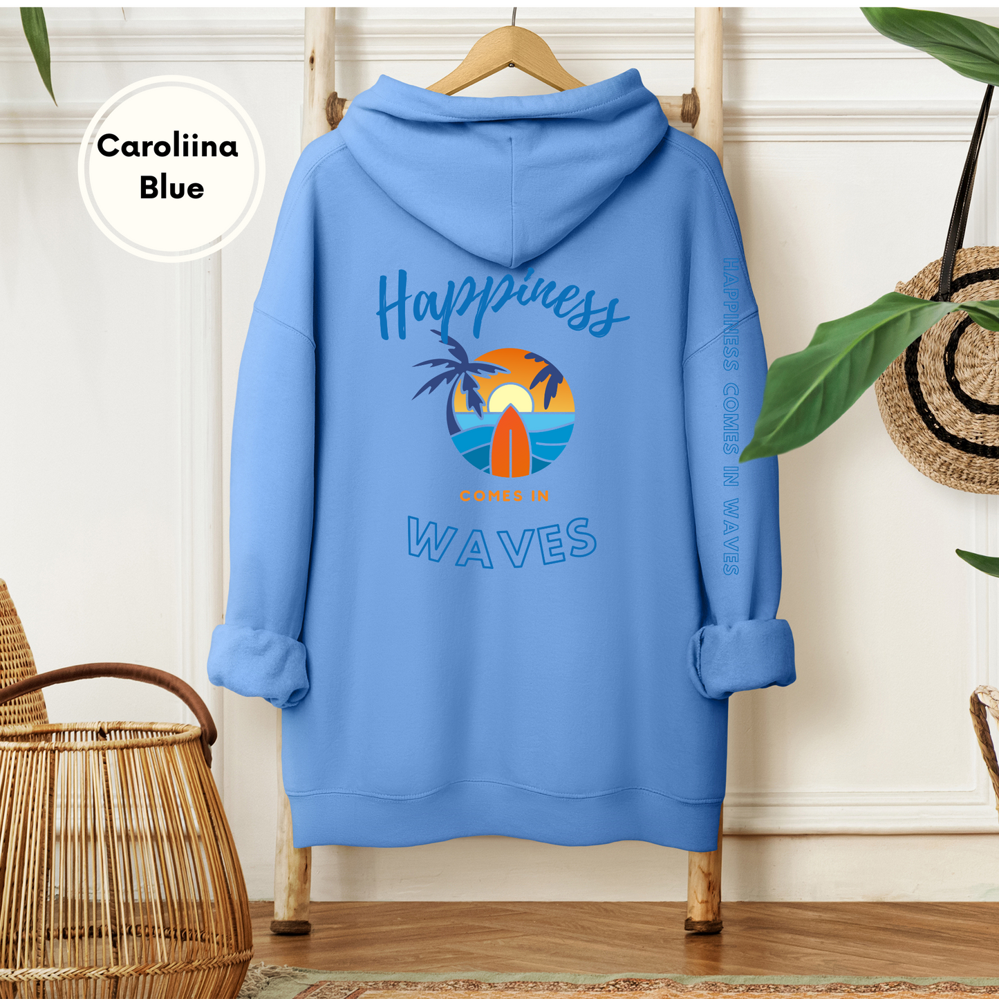 Happiness Comes in Waves Unisex Heavy Blend Hoodie