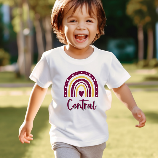 Toddler I Love Central Michigan University Rainbow Short Sleeve Tee