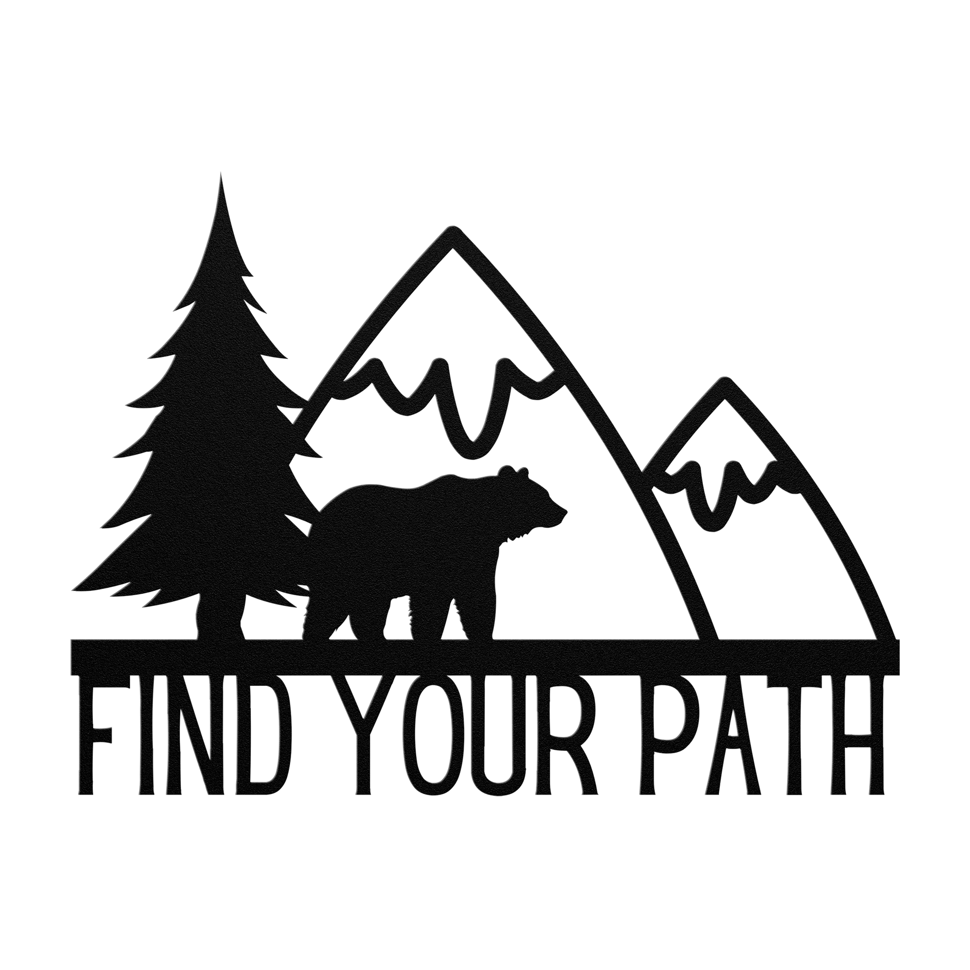 Find_Your_Path_Bear_Mountain_Metal_Sign_Black_Transparent_Mockup.png