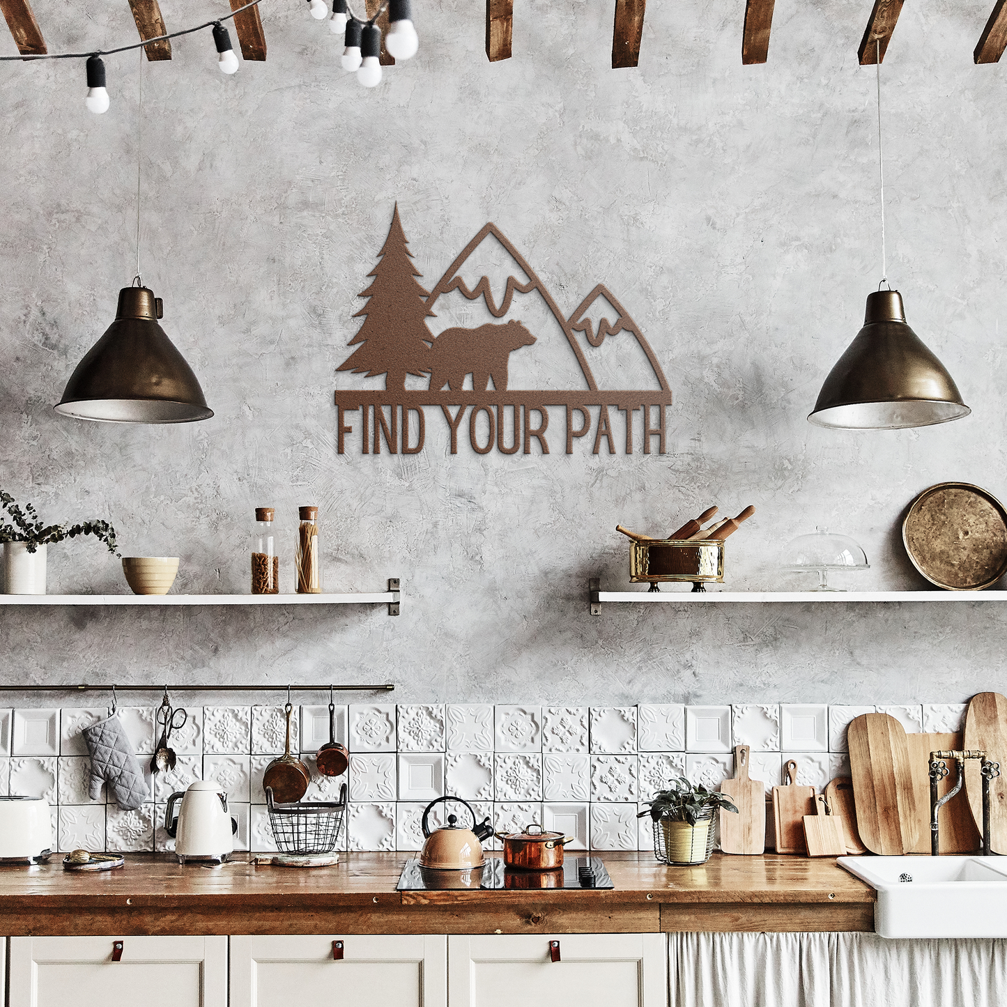 Find_Your_Path_Bear_Mountain_Metal_Sign_Copper_Rustic_Kitchen_Mockup.png