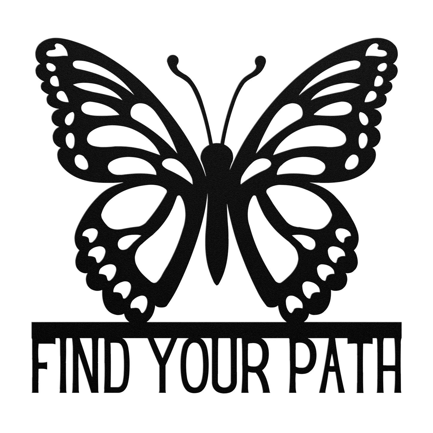 Find_Your_Path_Butterfly_Metal_Sign_Black_Transparent_Mockup.png