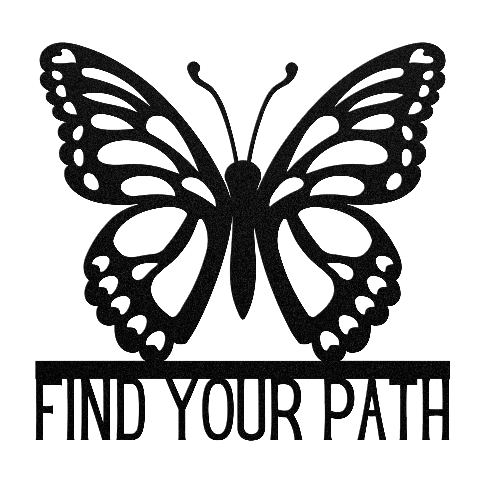 Find_Your_Path_Butterfly_Metal_Sign_Black_Transparent_Mockup.png