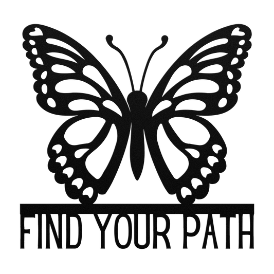 Find_Your_Path_Butterfly_Metal_Sign_Black_Transparent_Mockup.png
