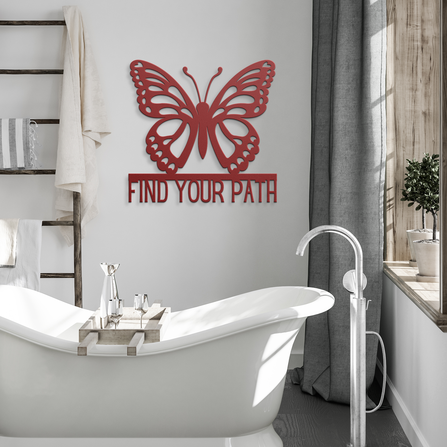 Find_Your_Path_Butterfly_Metal_Sign_Red_Modern_Bathroom_Mockup.png