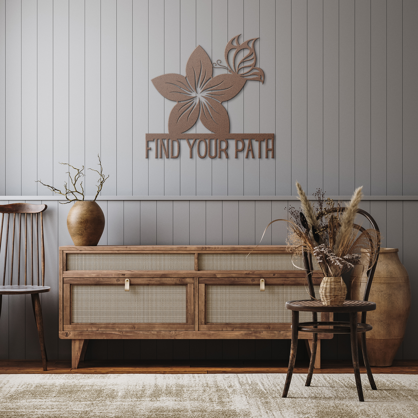 Find_Your_Path_Flower_Butterfly_Metal_Si_Copper_Rustic_Hallway_Mockup.png