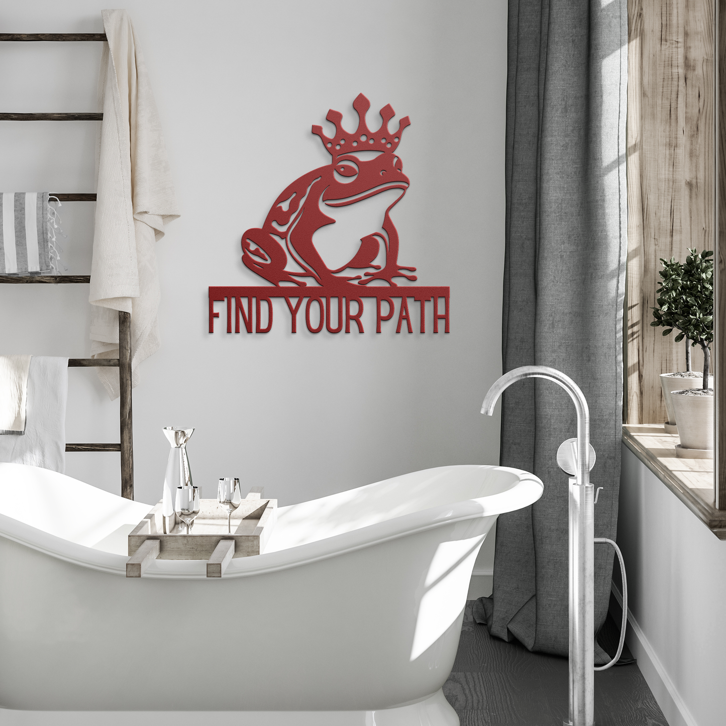Find_Your_Path_King_Frog_Metal_Sign_Red_Modern_Bathroom_Mockup.png
